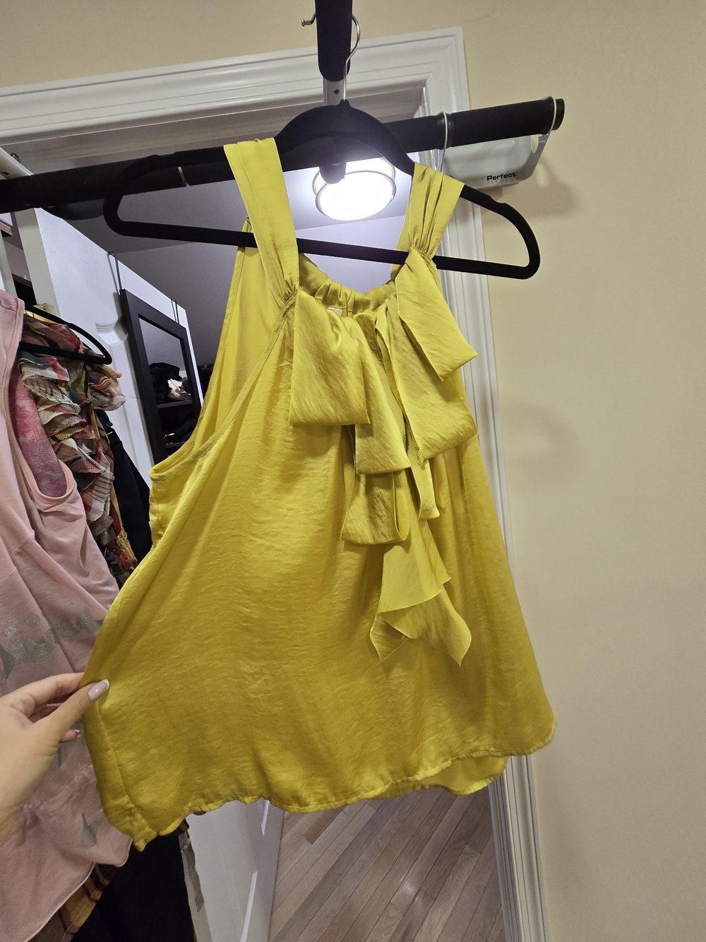 Adiva Yellow Ruffle Halter Camisole